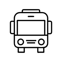 Illustration of a bus viewed from the front public transport concept