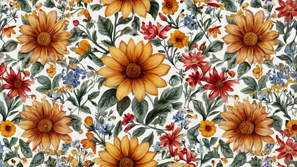 seamless pattern with flowers, seamless floral pattern seamless pattern with flowers white background