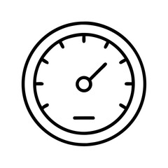 Illustration of a speedometer with needle pointing to the left