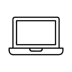 Vector art of laptop icon simple outline design of a portable computer for web and app