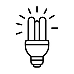 Vector art of energy saving light bulb fluorescent lamp outline icon eco friendly light source