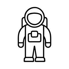 Illustration of astronaut in spacesuit, a brave explorer of outer space