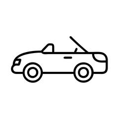Vector art of clean line art of a convertible car, ideal for icon or graphic design projects