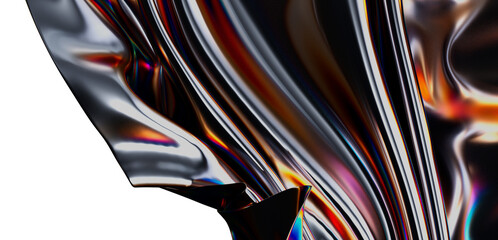 Stunning abstract image of iridescent fabric, perfect for design projects.  High-resolution, vibrant colors.