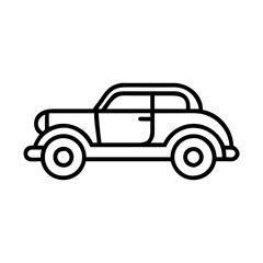 Vector art of classic car line art illustration, a vintage vehicle icon design