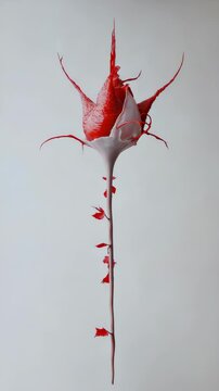 Romantic Red Rose in the Wind