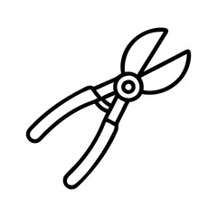 Illustration of a pruning shear, a gardening tool for trimming plants