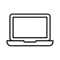Vector art of laptop icon, representing technology, work, and digital communication in a simple design
