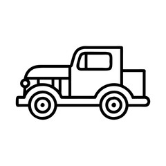 Vector art of vintage pickup truck illustration, showcasing its classic design and iconic style
