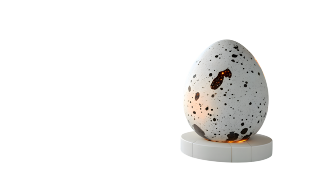 Speckled eggshaped lamp isolated on transparent background