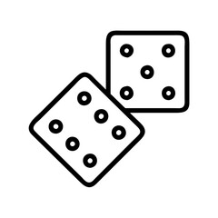 Vector art of two dice showing six and eight a simple line art illustration of gambling
