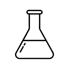 Illustration of a flask with liquid, perfect for science and chemistry themes