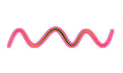 Pink and Green Sine Wave Line Abstract Neon Style
