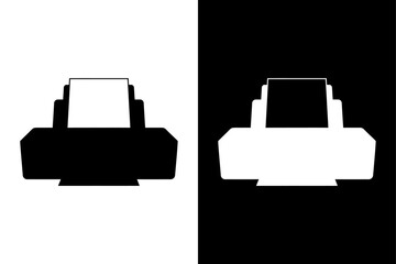 Printer Icon Silhouette for Office and Document Design Clipart