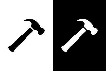 Hammer Symbol Silhouette Icon. Flat Vector Glyph for Repair Tools