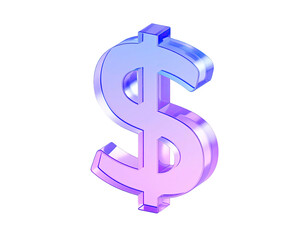 Obraz premium A glossy, iridescent dollar sign floats with a black background