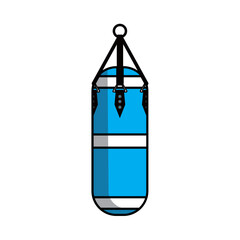 Blue vector illustration of a punching bag