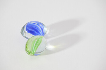 Colorful glass balls on a white background