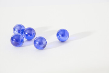 Colorful glass balls on a white background