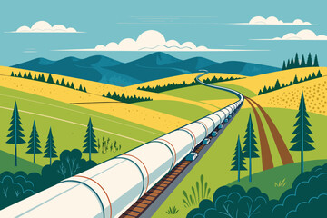 Gas Pipeline Across Landscape Bold Energy Premium Digital Asset Ideal for Marketing
