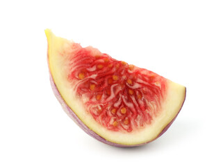 Piece of ripe fig isolated on white