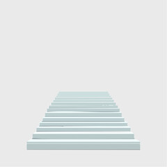 Fototapeta premium White stairs 3d rendering. Staircase minimal background.