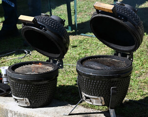 Barbecue grills outdoor ready to cook