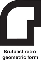 Brutalist retro geometric form illustration, abstract minimal vector design for modern creative artwork.