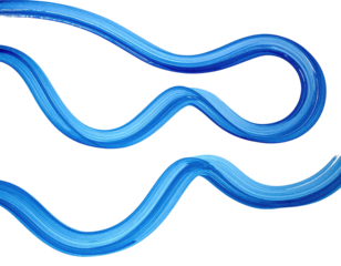 Abstract blue paint strokes on black background, dynamic flow, fluid forms