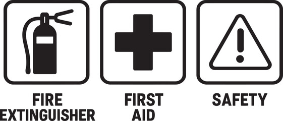 Fototapeta premium Black And White Safety Icons