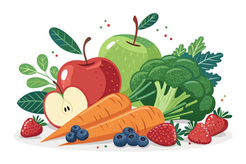 Healthy Fruits And Vegetables Bold Nutrit High-Quality Stock Image Perfect for Editorial Content