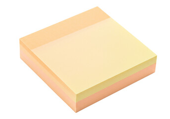 Stack of yellow and orange sticky notes isolated, memo pad for office or school supplies on a clean background