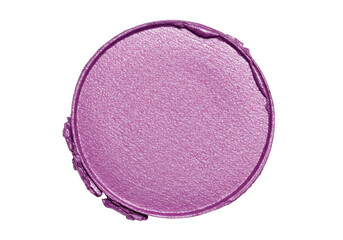 Purple eyeshadow swatch isolated on transparent background, shimmering cosmetic product for beauty and makeup design