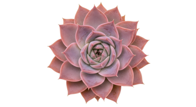 Pink succulent plant isolated on transparent background, echeveria elegans rosette with fleshy leaves for botanical design and decoration - Powered by Adobe