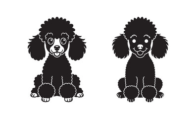 Black Poodle Silhouette Sitting Poodles, Dog Breed, Pet, Puppy, Icon