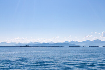 A fantastic view rom the Varden viewpoint over the Norwegian town of Molde, the fjord with the many islands and the famous panorama with over 220 peaks with most mountain tops over 1000 meters high