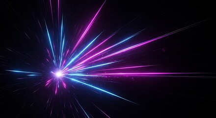 Abstract Blue and Pink Light Streaks Exploding from Center speed motion