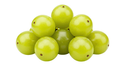 Pile of fresh green amla fruits isolated, Indian gooseberry on transparent background, healthy food PNG