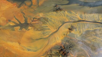 Surreal abstract colorful mining waters background aerial view - Powered by Adobe