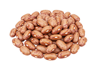 Isolated pinto beans, a pile of dried legumes ready for cooking in soups and baked side dishes