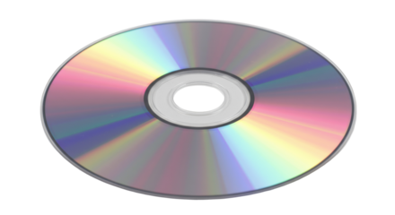 Shiny compact disc isolated on white, optical storage medium for music and data, digital technology