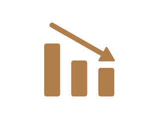 down business arrow graph icon