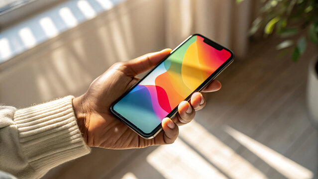 hand holding and using a smartphone represent communication and business on the digital screen