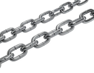 Obraz premium Two shiny metallic chains diagonally across a black background