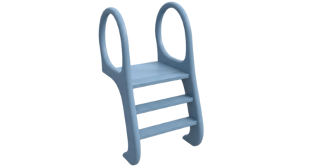 Isolated light blue swimming pool ladder, access equipment, for safety and recreation