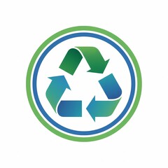 Obraz premium Recycle Symbol Logo Green and Blue Gradient Isolated Icon.