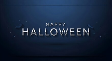 Happy Halloween Background with Spider, Web and Minimal Design