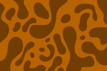 Abstract chocolate splash and drip background with fluid brown organic shapes.