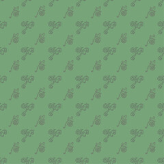 Indian Paisley Motifs Design Pattern on Sage Green Fabric