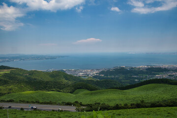 A view of the Beppu Bay from Jumonji Viewpoint.  Ooita, Japan　  
